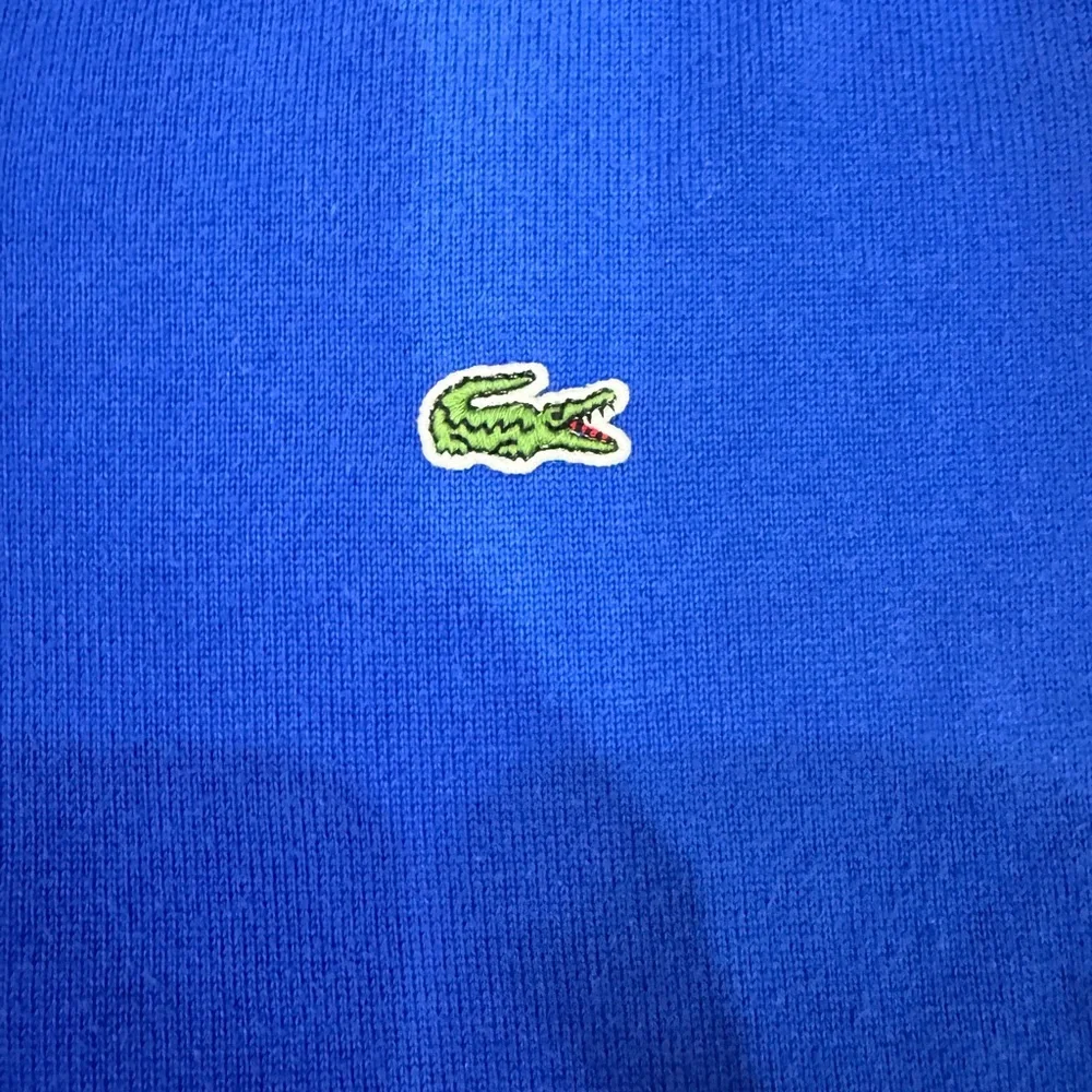 Lacoste Classic V-Neck Cotton Sweater | Size 6 (FR 44) | Iconic Blue 🐊